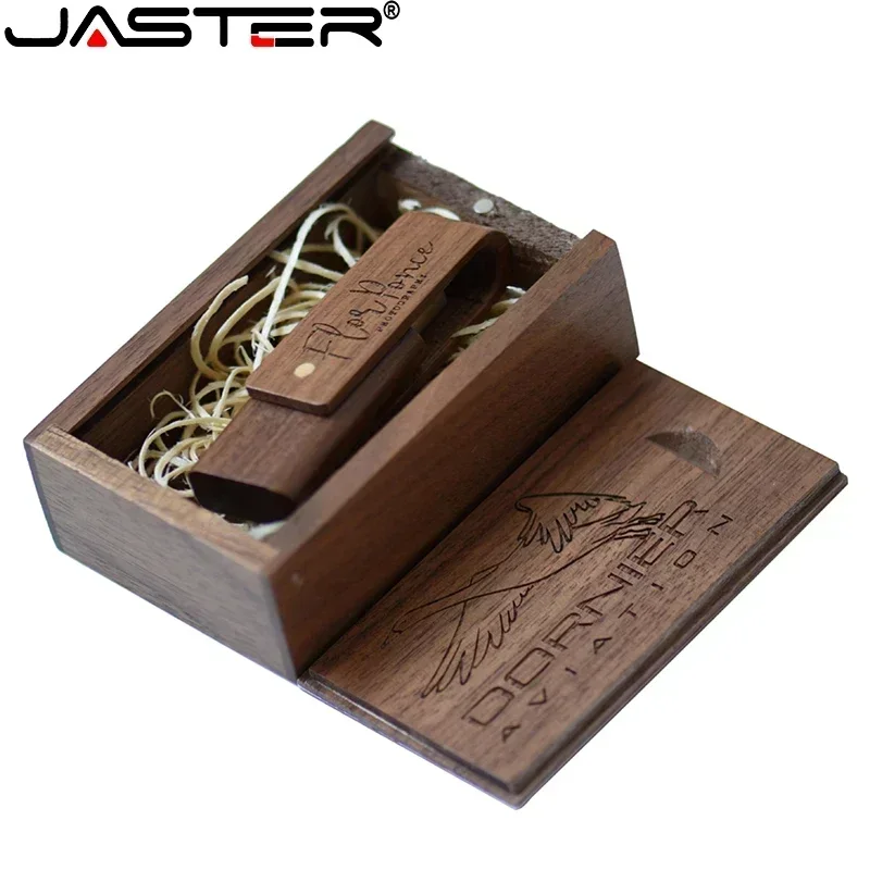 USB-флеш-накопитель JASTER деревянный, 64 ГБ, логотип на заказ