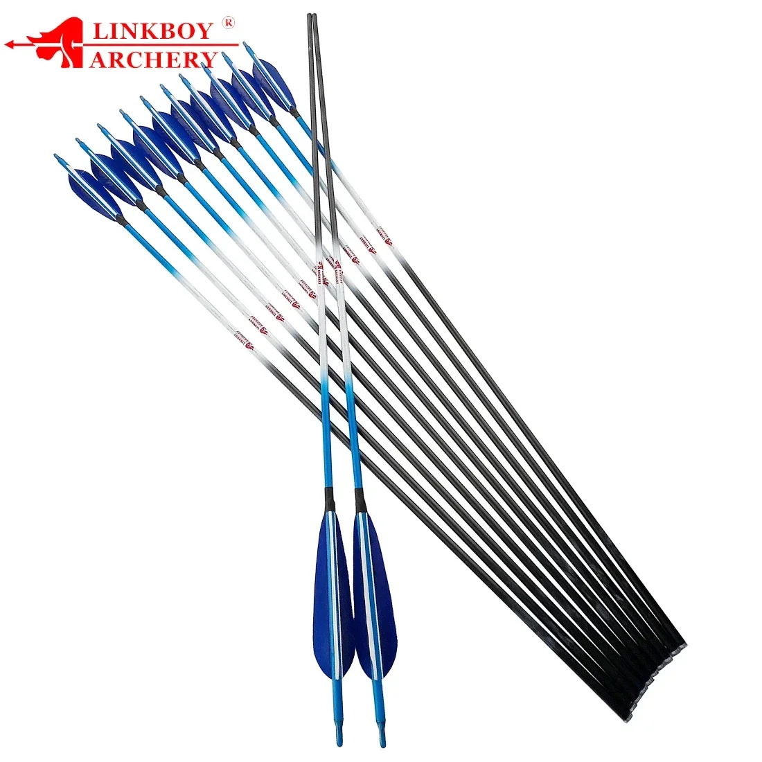 

12 шт., Linkboy, стрельба из лука ID6,2 мм, карбоновые стрелы, 4 дюйма, лопасти из индейки, 100 г, наконечники, состав, традиционный лук, охотничья стрельба