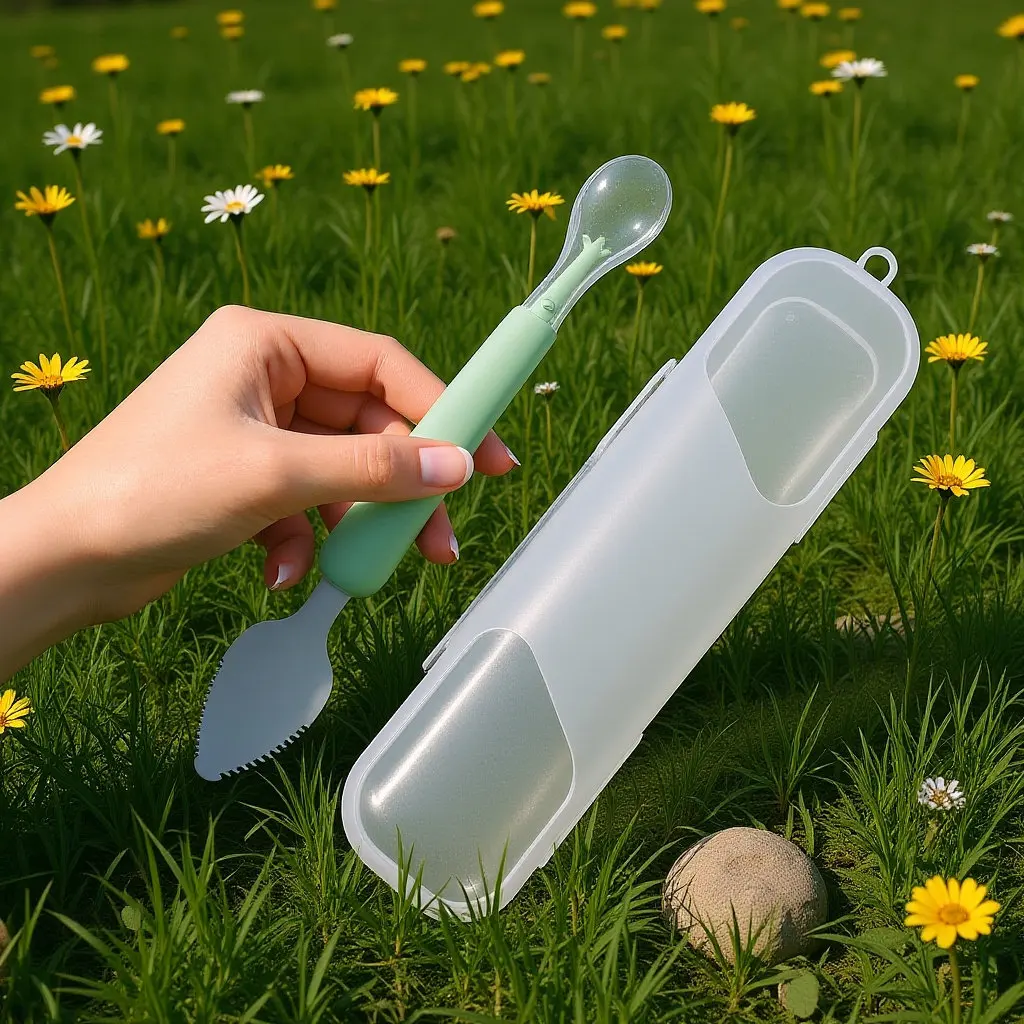 

Baby Fruit Mud Scraping Spoon Professional Serrated Texture Spoon for Baby Food Feeding Environmentally Friendly