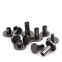 10 juegos de tornillos Chicago de encuadernación de latón macizo, tachuelas de tornillo para cinturón, remaches para álbum de fotos, cinturón artesanal de cuero, sujetadores para billetera