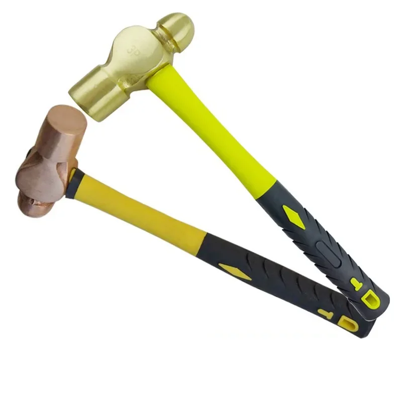 Brass Hammer Multifunctional Hammers Professional Tile Work Tools Red Copper Hammer Low Hardness Knockable Mold Hand Tools