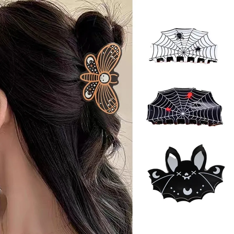 

AISHG Halloween Spider Skeleton Hair Claw Clips for Women Jewelry Accessories Funny Large Barrette Girl Party Headwear