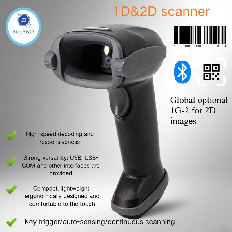 

1D/2D Barcode Scanner QR/PDF417 Wireless Portable Bluetooth Bar Code Reader 2D Scanner For Mobile Payment