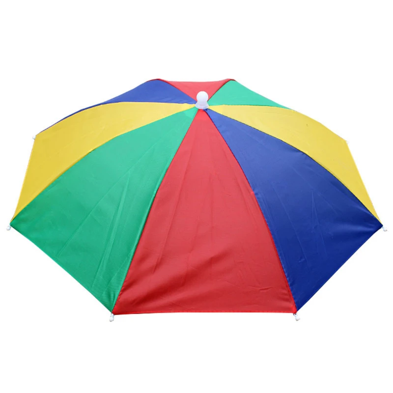 Children Rain Umbrella Hat Portable Foldable Outdoor Sun Shade Waterproof Camping Fishing Hat Headwear Cap Kids Beach Head Hats