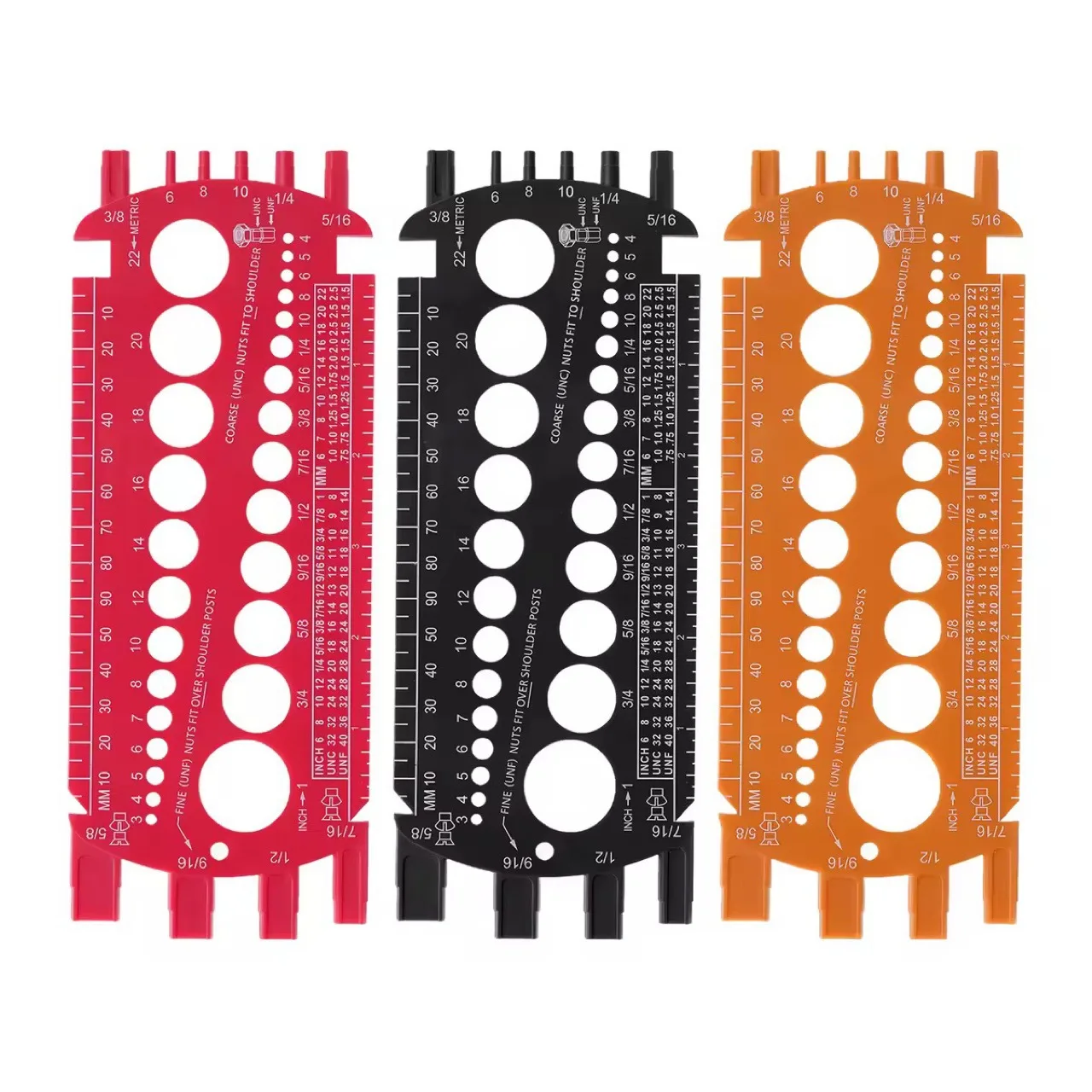 Nut Gauge Screw Size Measuring Ruler Electric Drill Drilling Measuring Instrument For Identification Bolts and Nuts Drill