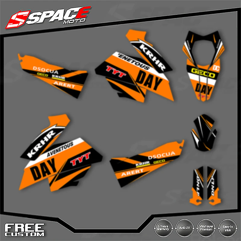 

SPACE Custom Motorcycle Graphics For KTM 2007 2008 2009 2010 2011 SMR 690 R Decal Stickers Kits 005