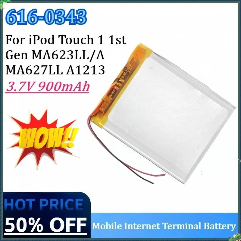 

New 616-0343 3.7V 900mAh High Quality Battery Mobile Internet Terminal Battery for IPod Touch 1 1st Gen MA623LL/A MA627LL A1213