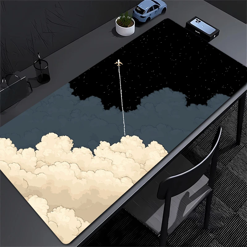 

Коврик для мыши Space Cloud с прецизионной строчкой, большой коврик для мыши XXL, подходит для офисных и игровых соревнований