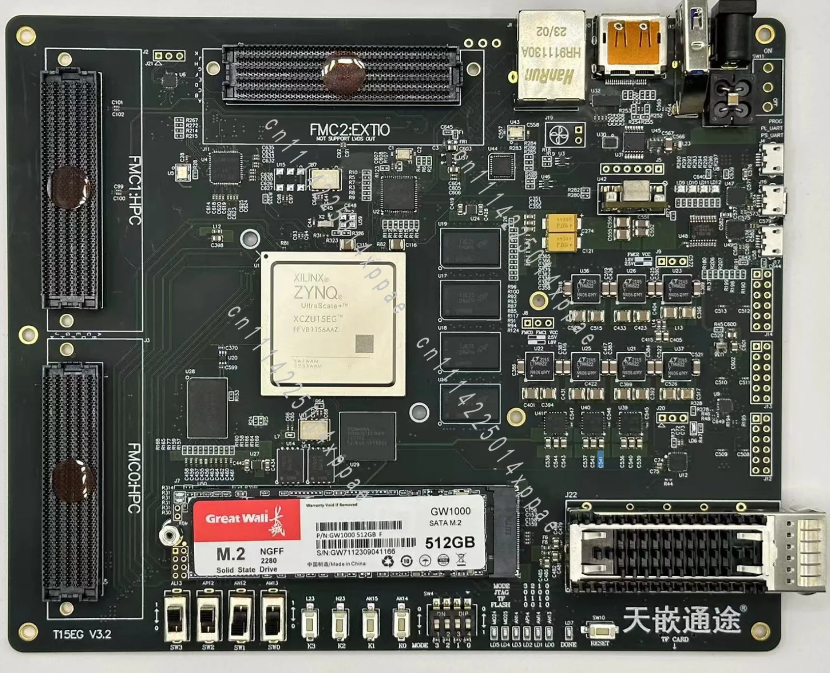With FMC HPC Tianembed Tongtu Software Radio MPSOC Development Board XCZU15EG