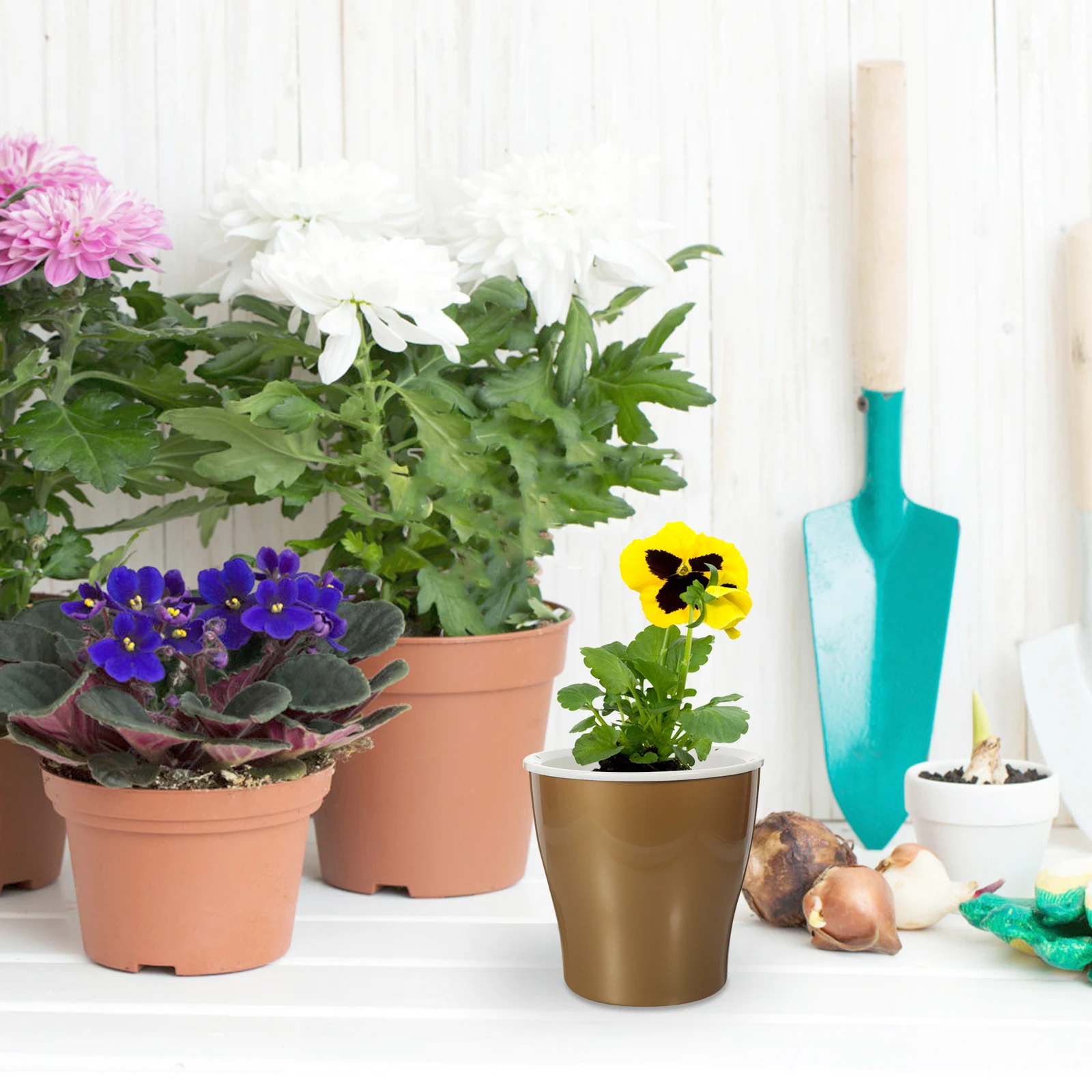 

Self Water Pot Flower Storage Watering Planter Indoor Pots Planters Holder for Plants