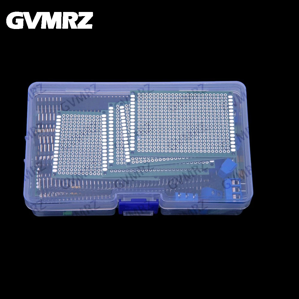 

92PCS Double-sided PCB Boards, Prototype Double-sided Painted Circuit Boards Single-row Pin & Single-row Female Terminal Kit