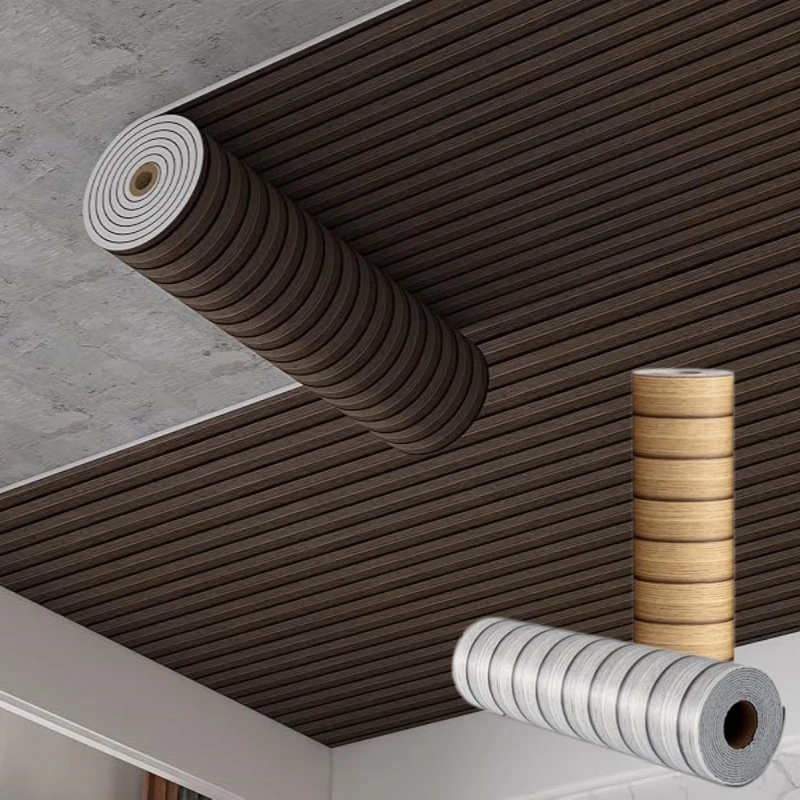 

Thicken Wood Grain Self-adhesive Waterproof Wall Stickers for Home Decor Peel and Stick Foam Wallpaper Bedroom Living Room Wall