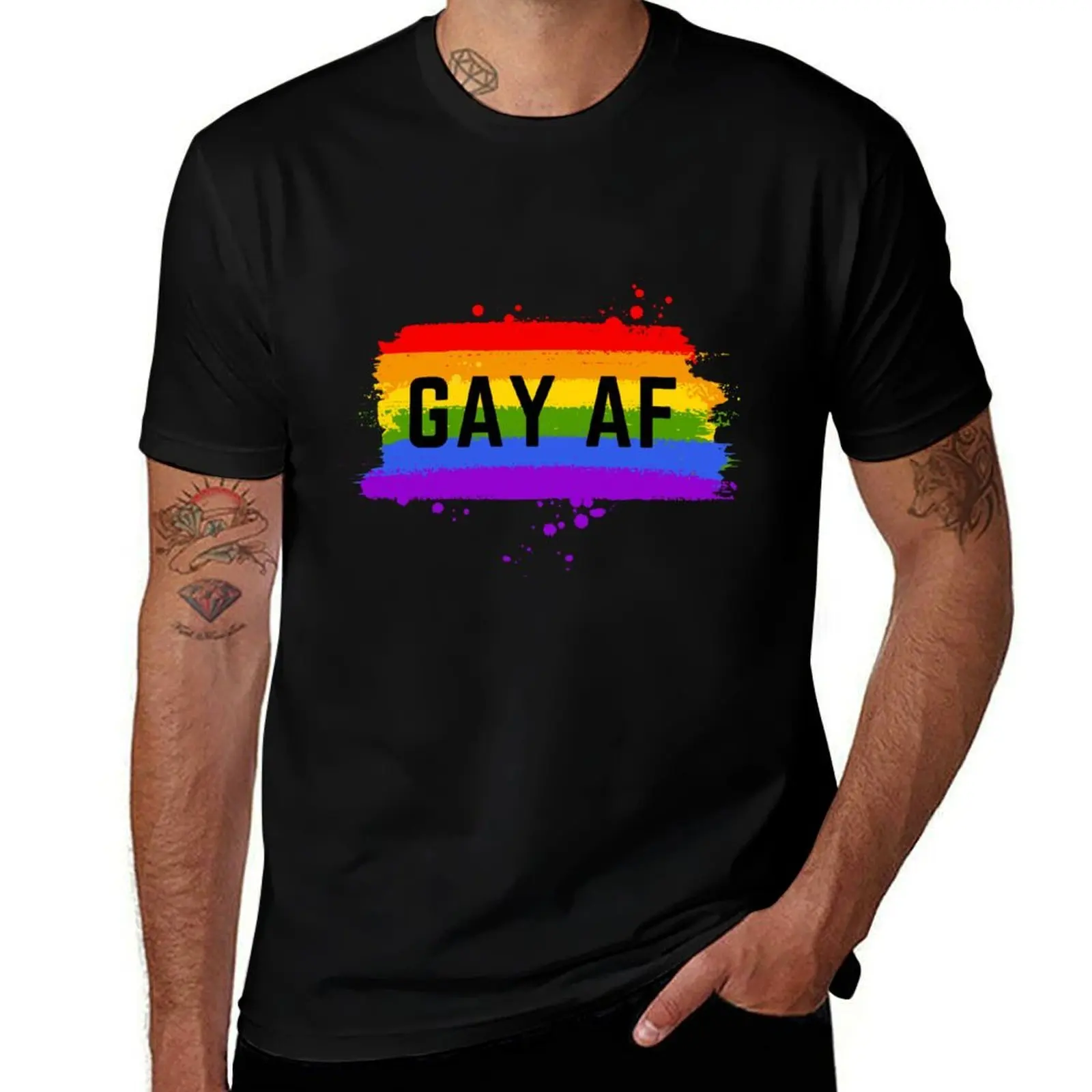 

Gay AF T-Shirt man t shirts cotton cotton tshirt 100% T-Shirt