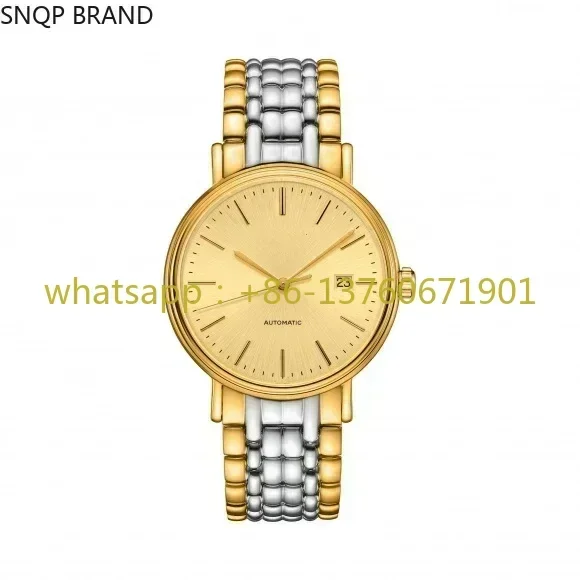 Luxury New Rose Beauty Mens Gold Automatic Mechanical Gold White Relogio Masculino
