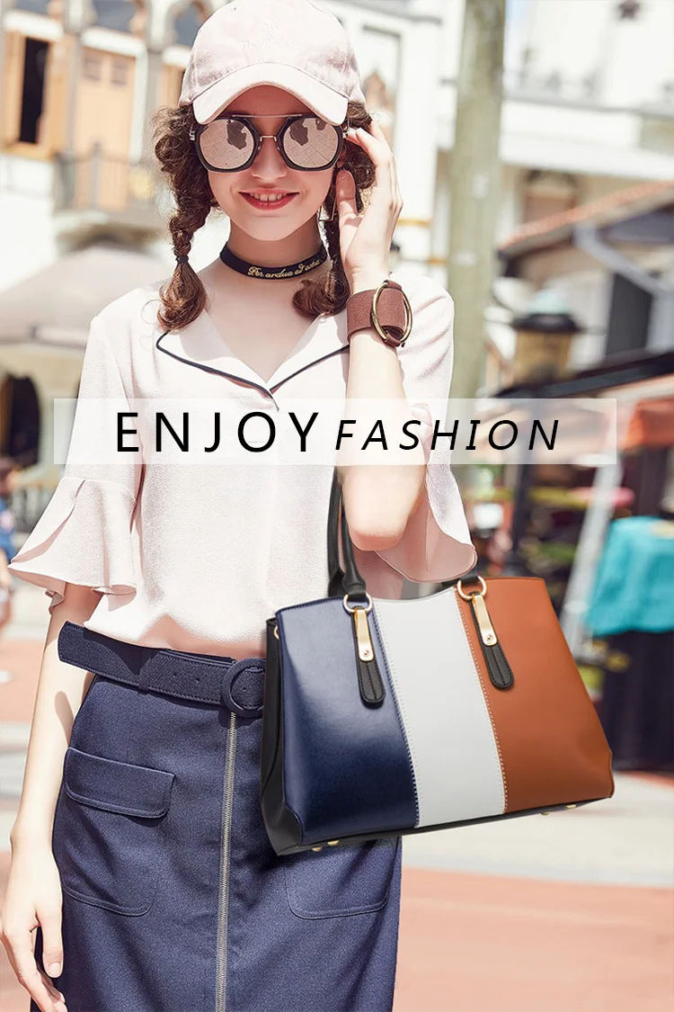 Four Pcs Set Composite Bags 2024 New Fashion Contrast Color Women's Bag Handbag Shoulder Crossbody Bag