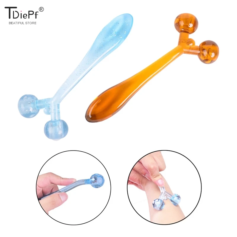 

1pcs Y-shaped Facial Roller Massager Multi-functional Massage Stick Small Double Ball Roller Lifting V Face Facial Lifting Tool