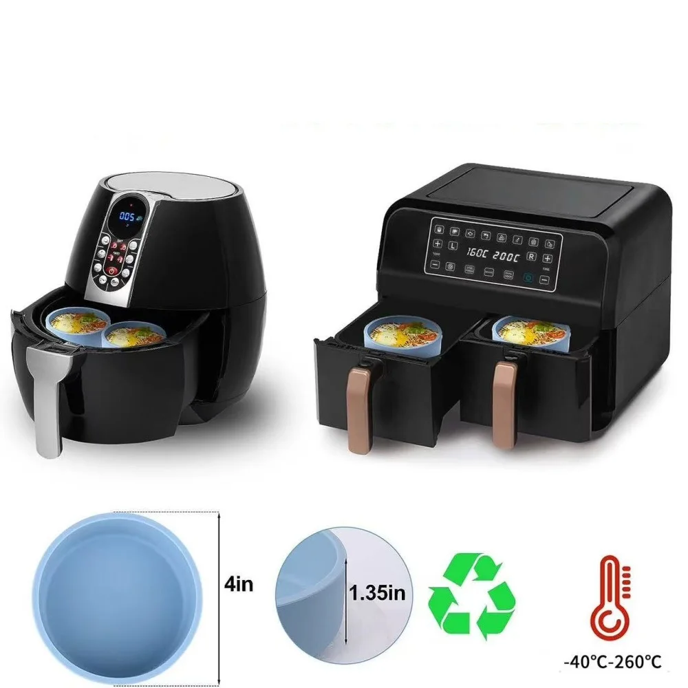 1/3 Silicone Air Fryer Egg Cooker for Microwave Oven, Non-Stick, Reusable Egg Pot Mold, for Making Breakfast Sandwiches