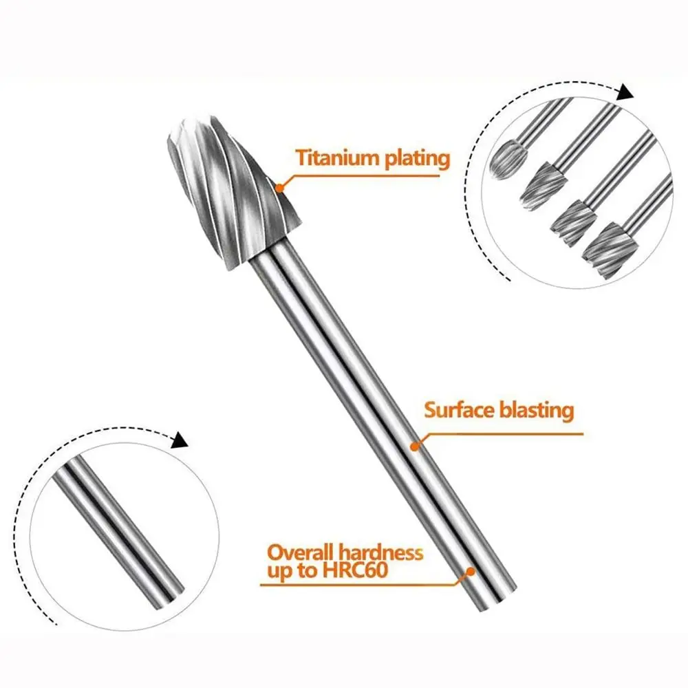 6/10/20Pcs HSS Routing Router Drill Bits Kits Burr Rotary Tools Carving Carved Knife Engraving Wood Working Used Cutter Tool