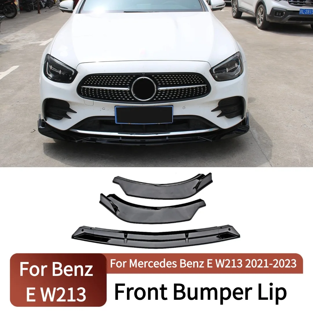 

Front Splitter Guard Bumper Lip Spoiler Chin Air Dam Tuning Accessories Body Kit Styling For Mercedes Benz E class W213 2021-23