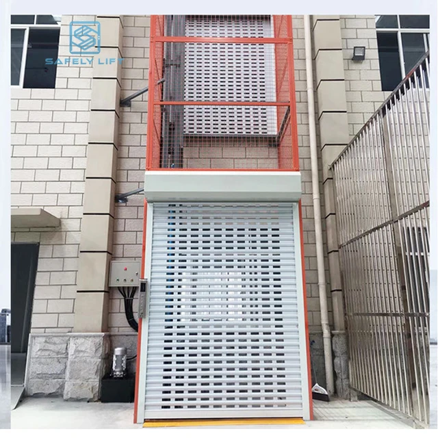 HCYIndoor Outdoor Freight Elevator Cargo Ladder Lift Warehouse Hydraulic Cargo Loading and Unloading Platform