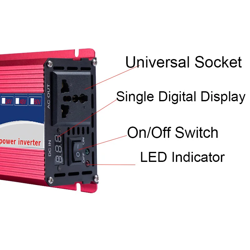 Imagem -04 - Inversor de Onda Senoidal Pura 12v60v para ac 220v 110v 1600w 2200w 3000w Conversor de Potência do Transformador de Tensão Inversor Solar Display Led