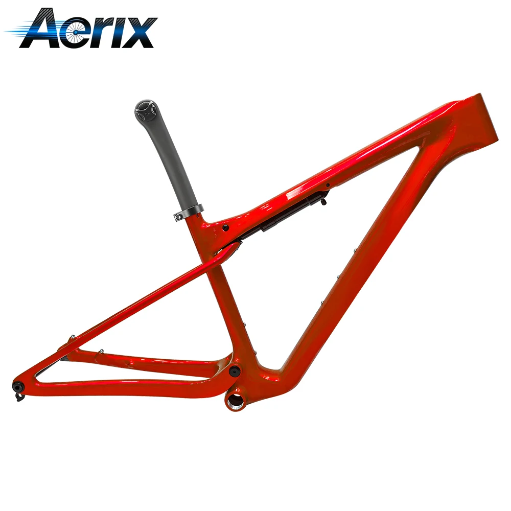 

T1100 Full Suspension Carbon 29er XC MTB Frame Boost 148x12mm Thru Axle BSA 73mm Disc Brake with 215x35mm Shock Max 2.4" Tire