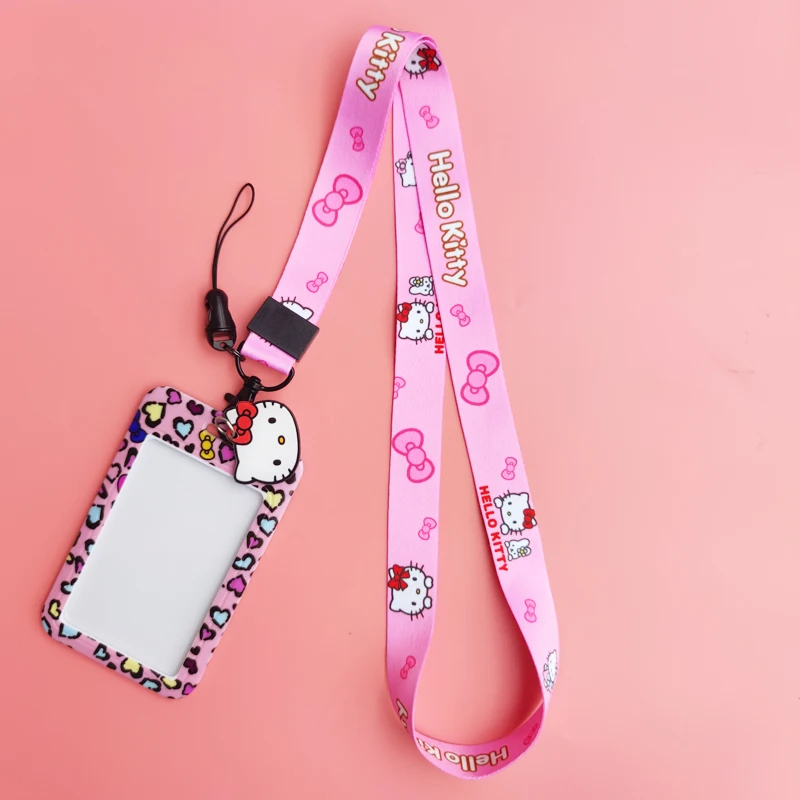 Hello Kitty ID Card Holders Lanyards Girls Door Card Case Hanging Rope Women Badge Holder Neck Strap Business Card Gift - view 6