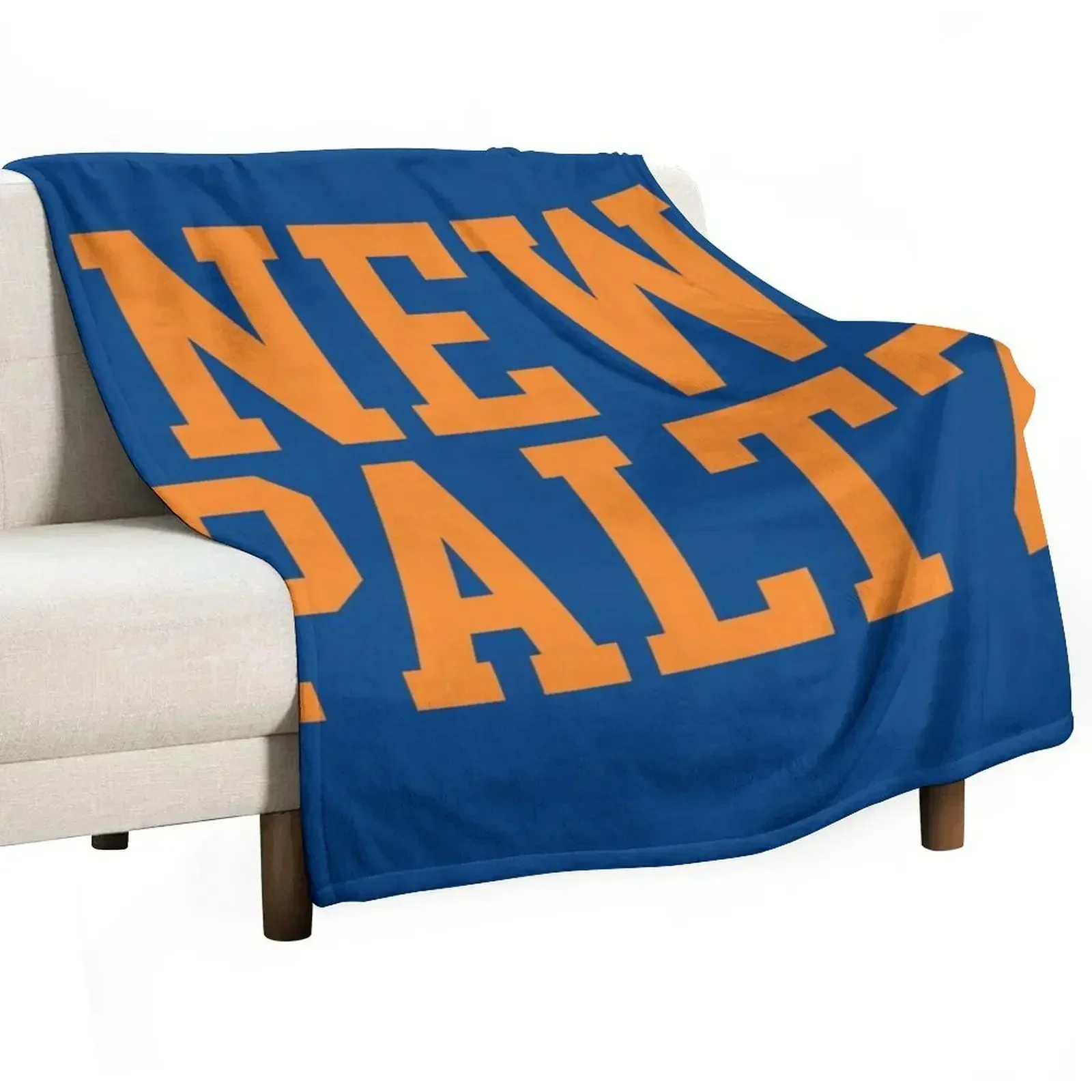 new paltz - varsity font curved Throw Blanket halloween Softest Blankets