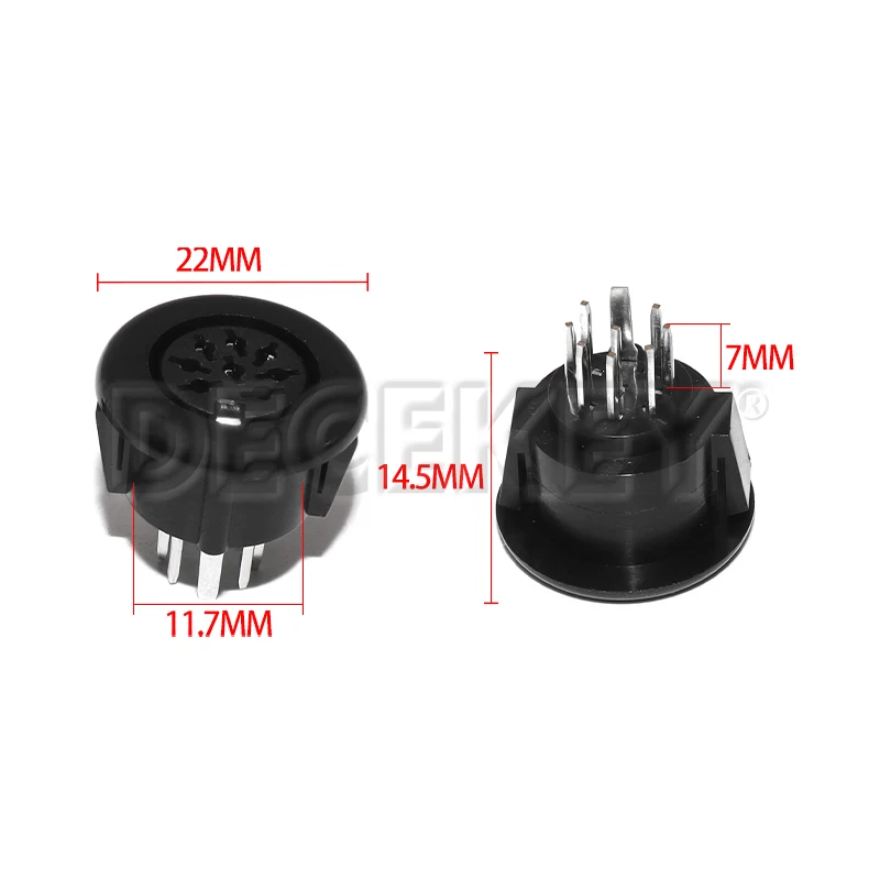 1pcs 5Pins 8Pins DIN Female Jack Soldering Type Round Socket 5/8 Pole DIN Terminal Chassis S Video Connector