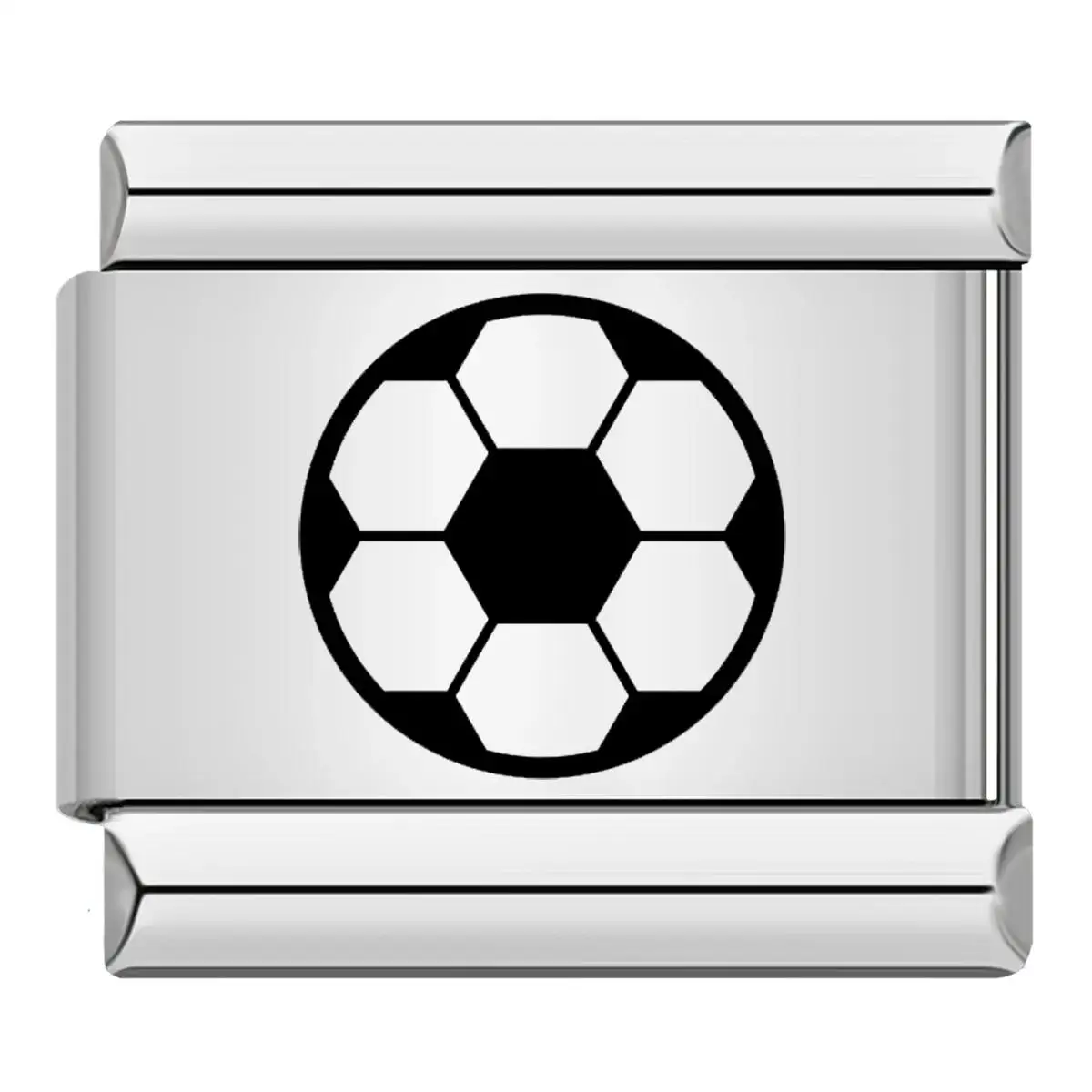 Silberfarbener italienischer elastischer Charm-Link, passend für 9 mm Armbänder, Sport, Schwimmen, Fußball, Gewichtheben, Edelstahl, DIY-Herstellung von Perlen – Detail 5