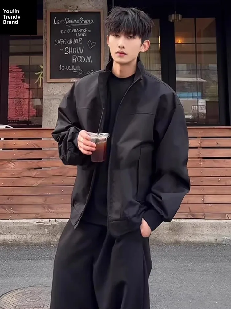 

American Sle ort Flight Instructor Jaet Men's Spring Autumn High Sensation Trendy Brand Stand Collar Windproof Outerwear