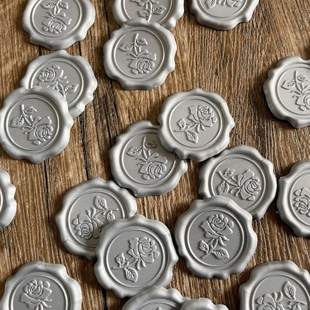 

10pcs Personalized Wax Seal Stickers Self Adhesive Exquisite Wedding Invitation Stickers Round DIY Envelope Seal Stickers