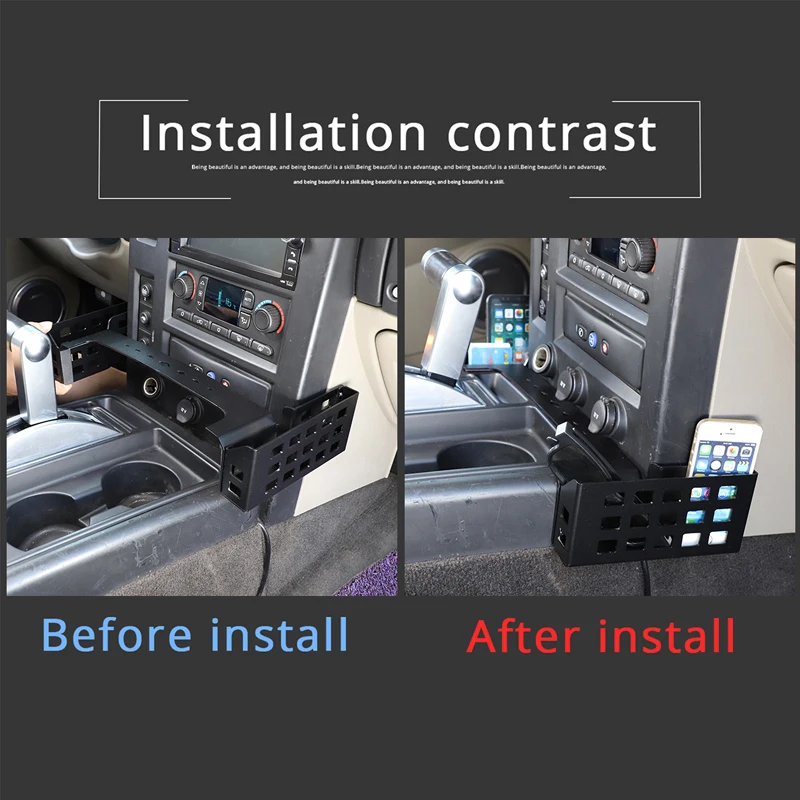 Aluminum Car Gear Shift Side Storage Basket For Hummer H2 2001‑2007 Car Interior Accessories