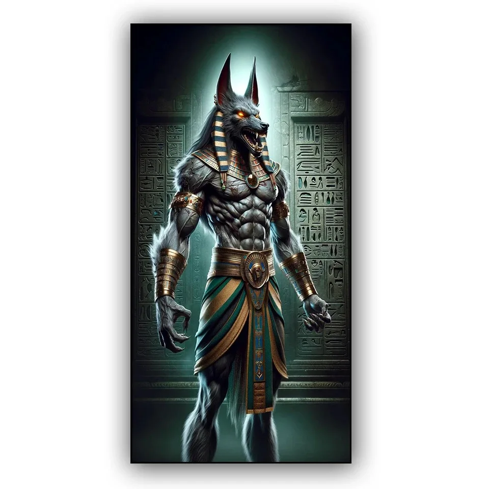 Anubis Muscle Man 5D Diamond Painting, Full Square, Round Diamond Art, DIY Jewelry, Cross Stitch, Egyptian Portrait, Large, New,