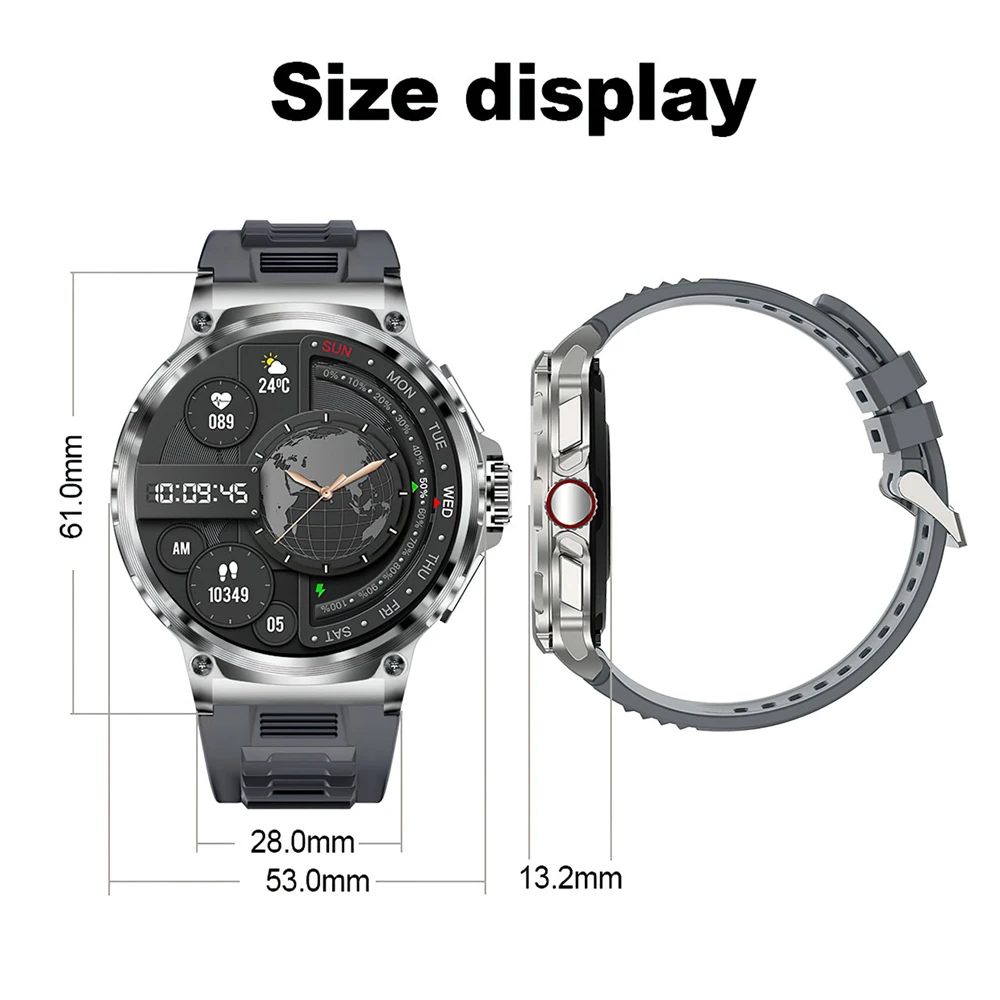 2025 NIEUWE Smart Horloge Mannen 1.85 inch Ultra HD 710 mAh Extra Lange Levensduur Militaire Smartwatches 400 + Wijzerplaat Fitness BT Bellen Smartwatch