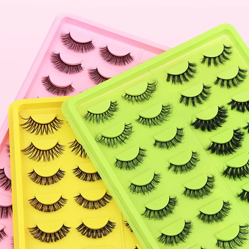 20 paia di ciglia di visone 3D DD Curl volume spesso striscia russa estensioni ciglia finte naturali per il trucco