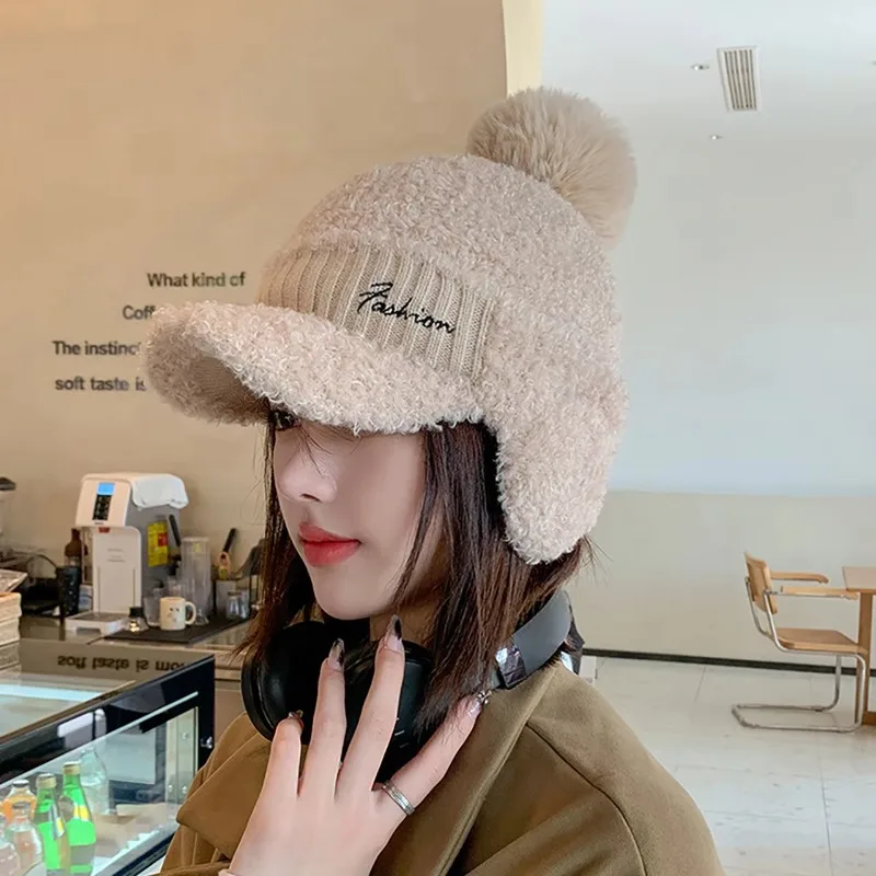 Winter Fur Warm Windproof Hat for Women Lei Feng Cap Fur Ear Flap Cap Thick Ear Protection Baseball Hats