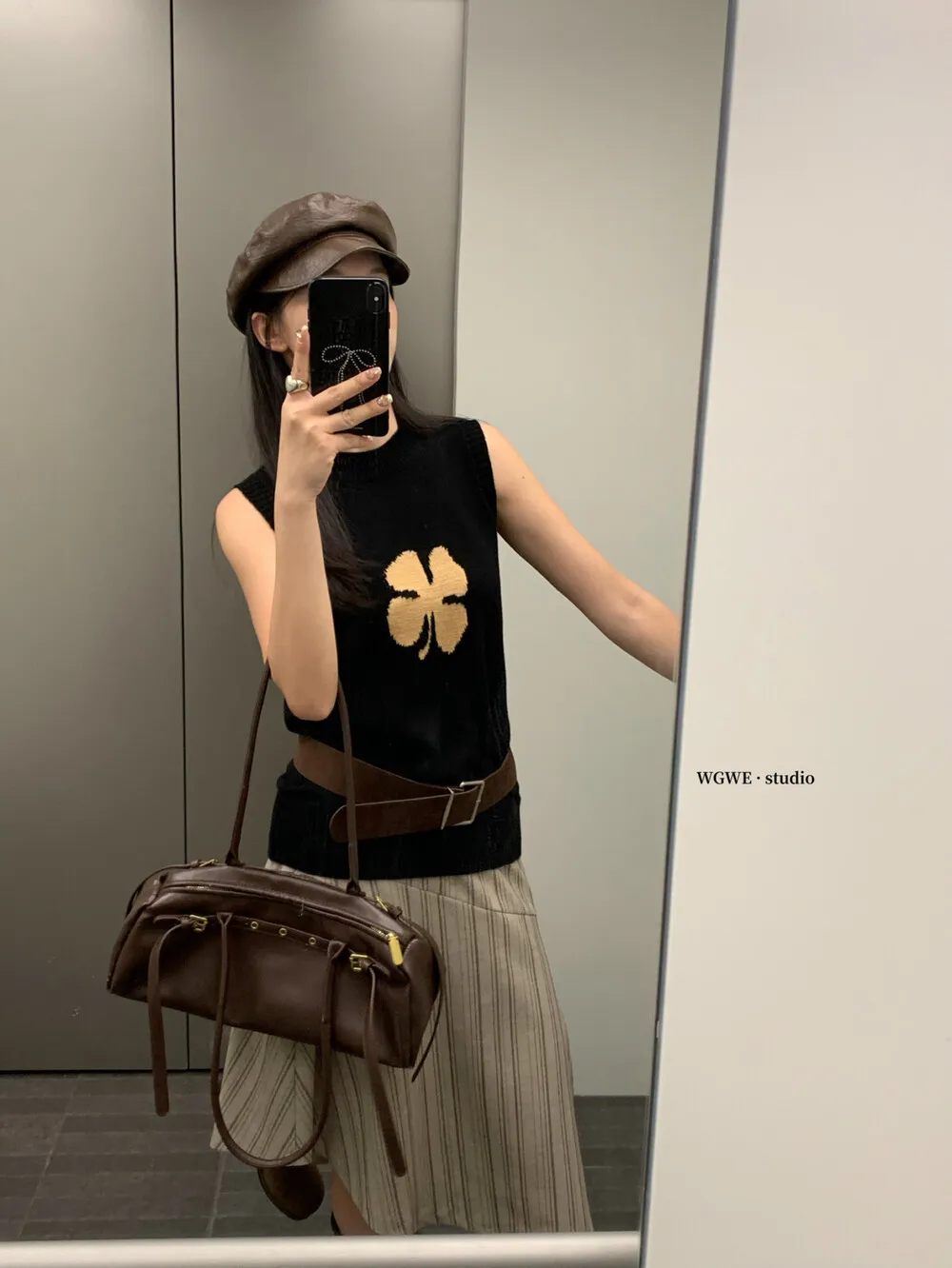 Koreaanse Sle Four Le Clover gebreid vest dames Svel bovenkleding casual ademende ronde Ne trui tanktop