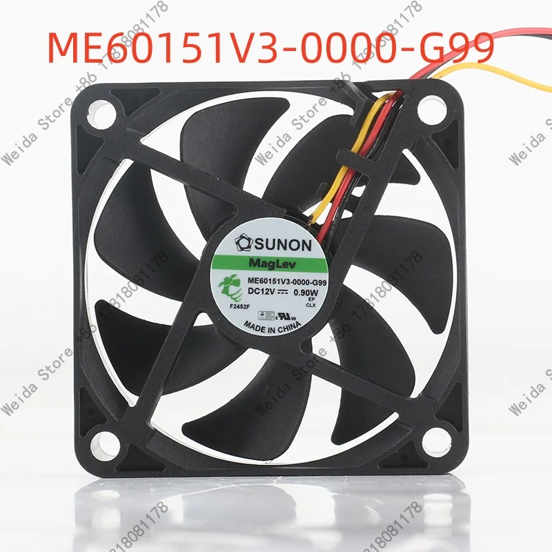 New Sunon 6015 60X60X15MM 6CM maglev quiet large screen ME60151V3-0000-G99 cooling fan DC 12V 0.90W