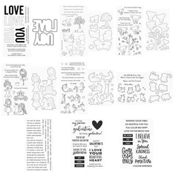 Clear Stamps Cutting Dies Valentine's Day Love You Koala Best Hugs Unicorn Galentine Scrapbooking for Paper Making Card Crafts