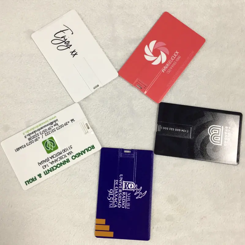 20 шт./лот USB-флешка для кредитных карт 2.0 Pendrive 64 ГБ 32 ГБ 16 ГБ 8 ГБ 4 ГБ Memory Stick Pen Drive Usb Пользовательский логотип Бизнес-подарок