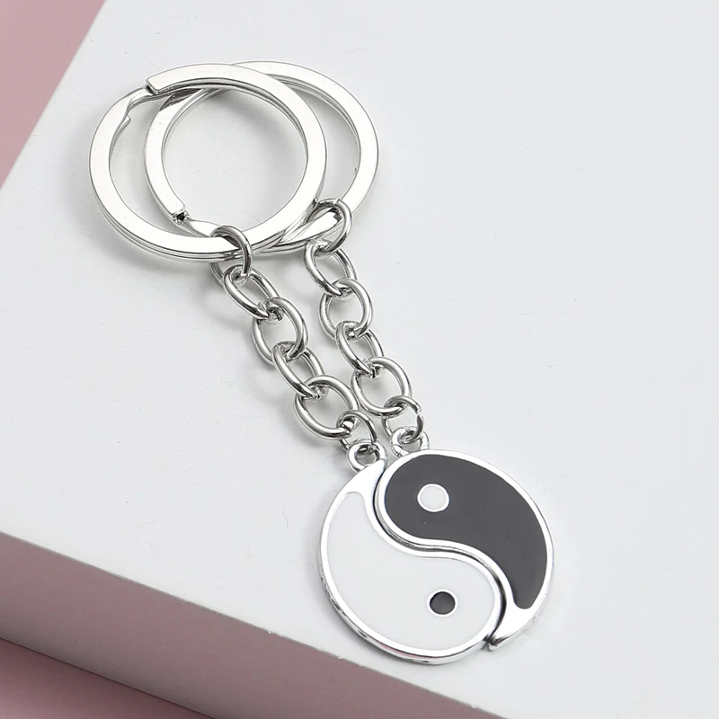 Paare passender Schlüsselanhänger Zubehör Geschenkartikel Yin Yang Charms Kette Großhandel gepaart Bff Schmuckhalter 2023 – Detail 2