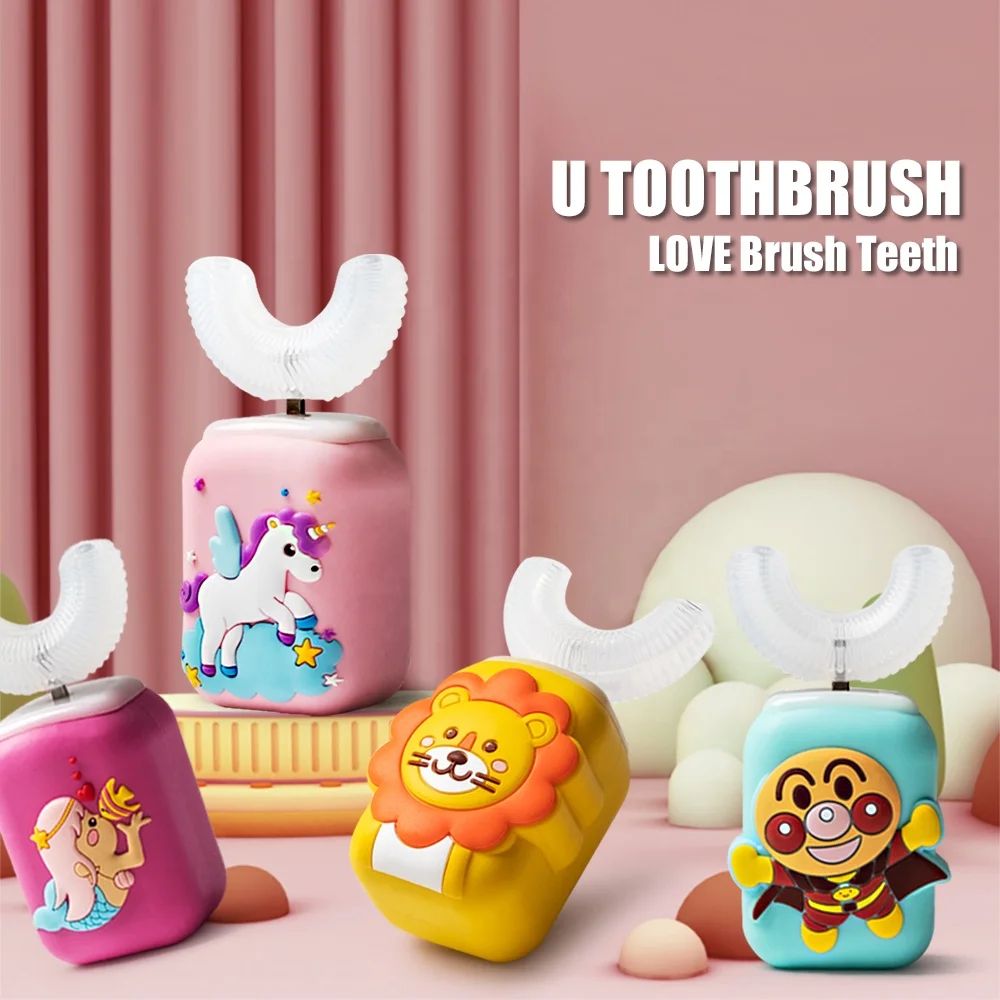 2024 New Model Ultrasonic Kids Electric Toothbrush 3 Modes Memory IPX7 Waterproof U Type Whitening Toothbrush For Children