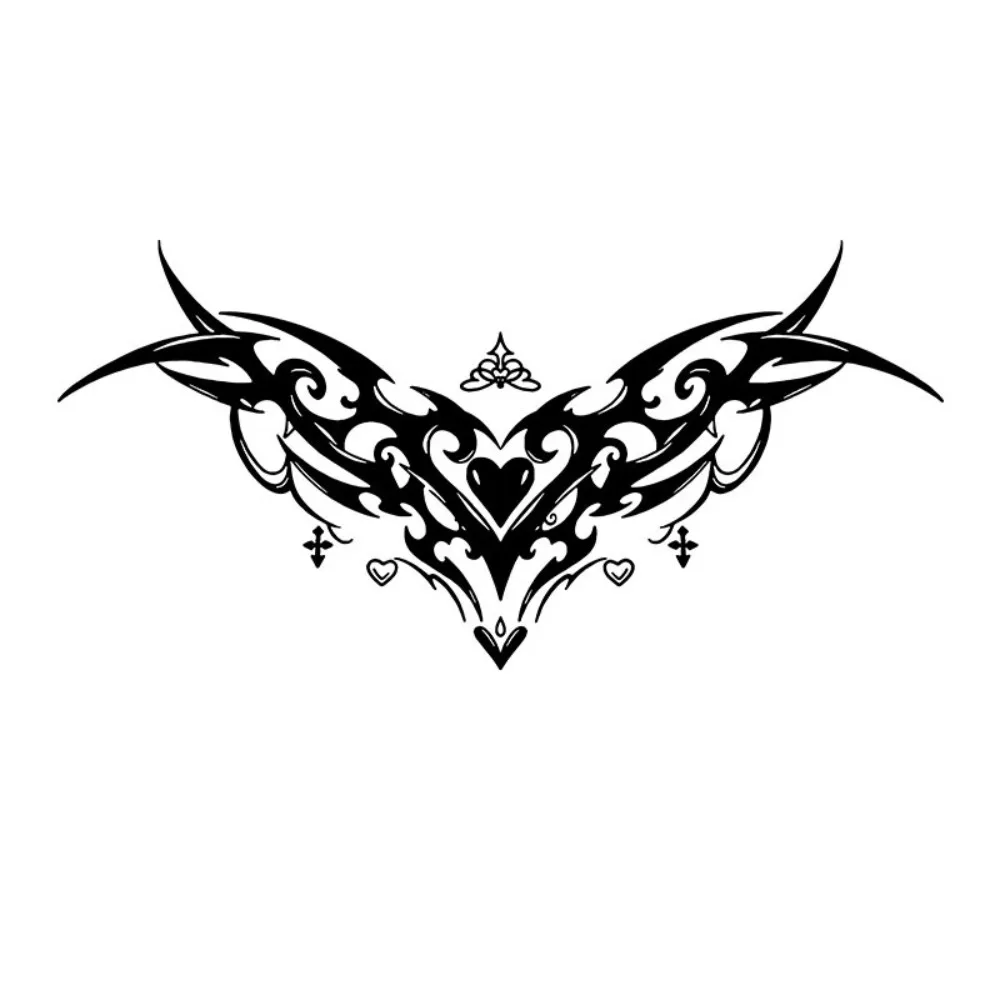 Waterproof Temporary Tattoo Stickers Heart Pattern Long-lasting Butterfly Tattoo Stickers Personalized Sweat-proof