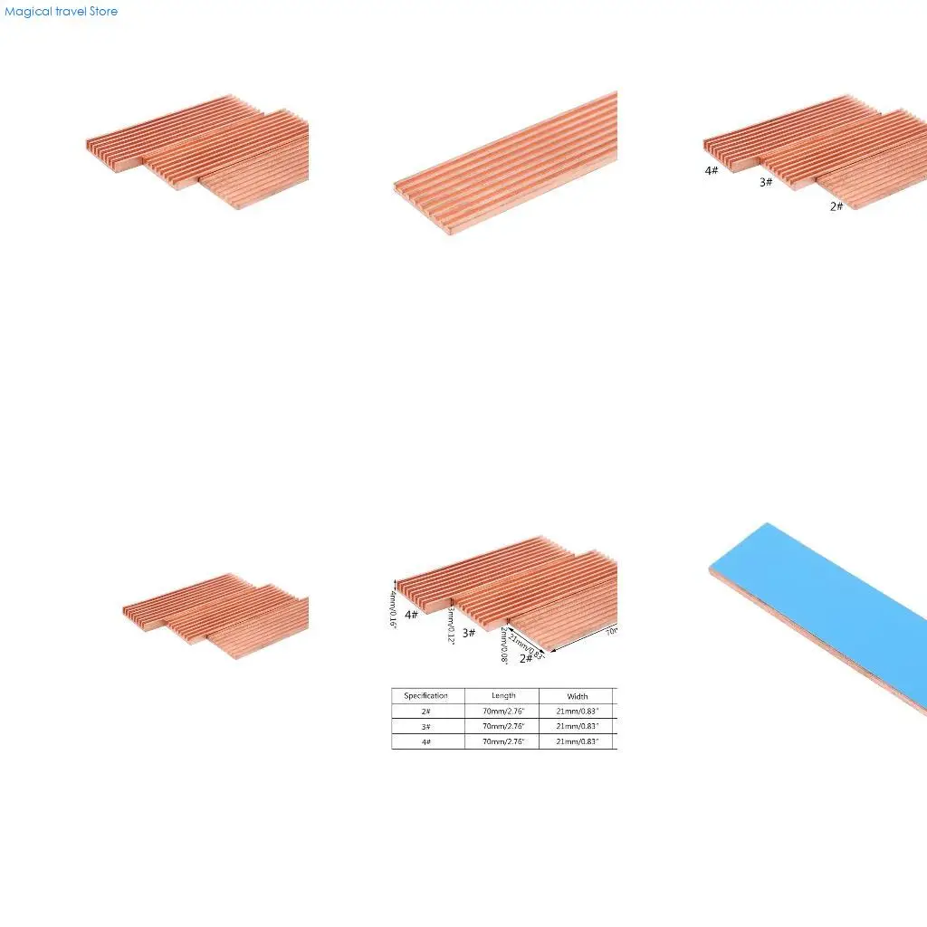 

N2UB Copper Heatsink Cooler Heat Sink Thermal Conductive Adhesive for M.2 2280 PCI-E NVME SSD