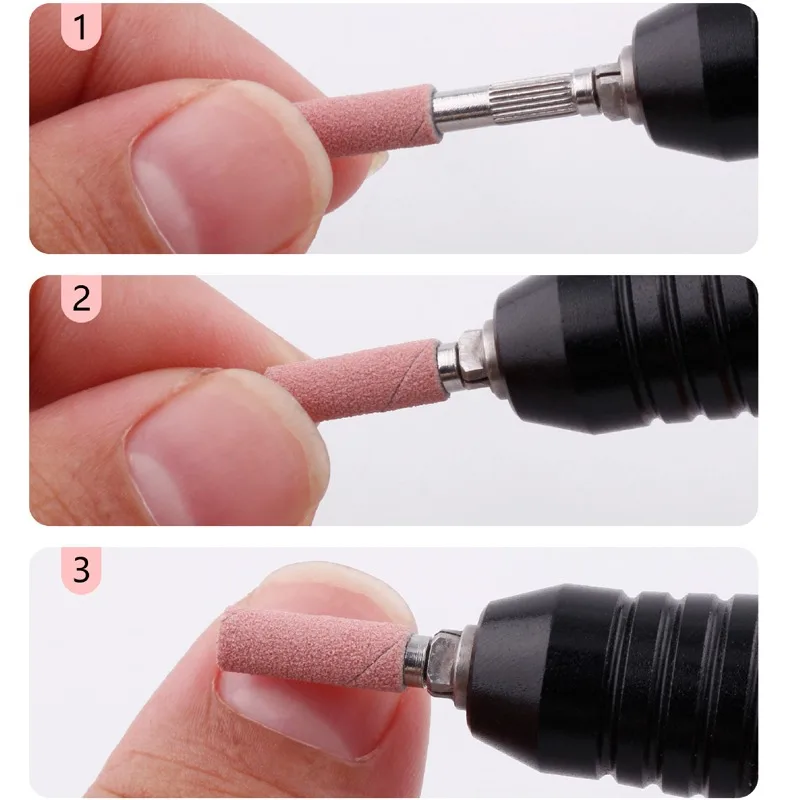 50/100 Piezas Bandas de Pulido de Uñas de 3mm - 120/150/180/240 Granos Mini Cabezal de Taladro para Uñas Accesorio de Lima Eléctrica Herramienta de Manicura 2