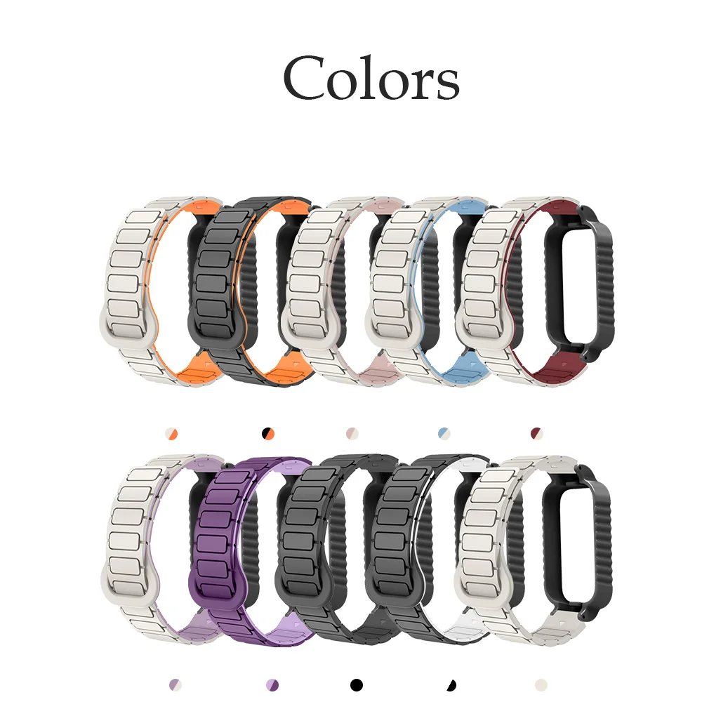 Магнитный браслет 12 мм для Redmi Band 3, бронированный стиль, устойчивая пряжка, быстросъемный, приятный для кожи силиконовый ремешок для часов для мужчин и женщин