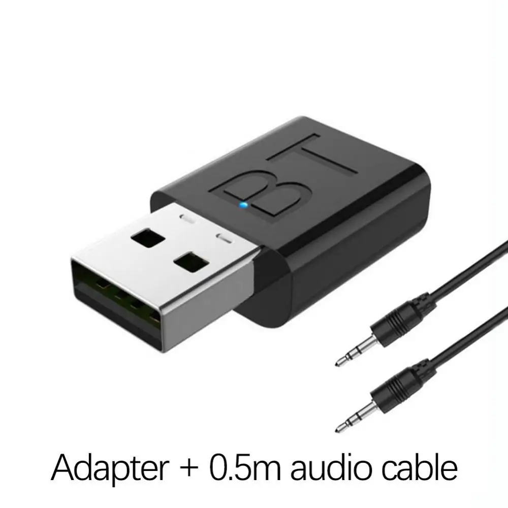 1/2 szt. Nadajnik-odbiornik Bluetooth 5.0 + transmisja EDR/odbiór dwa w jednym Adapter Bluetooth 5.0 USB 3,5 mm adapter AUX samochód