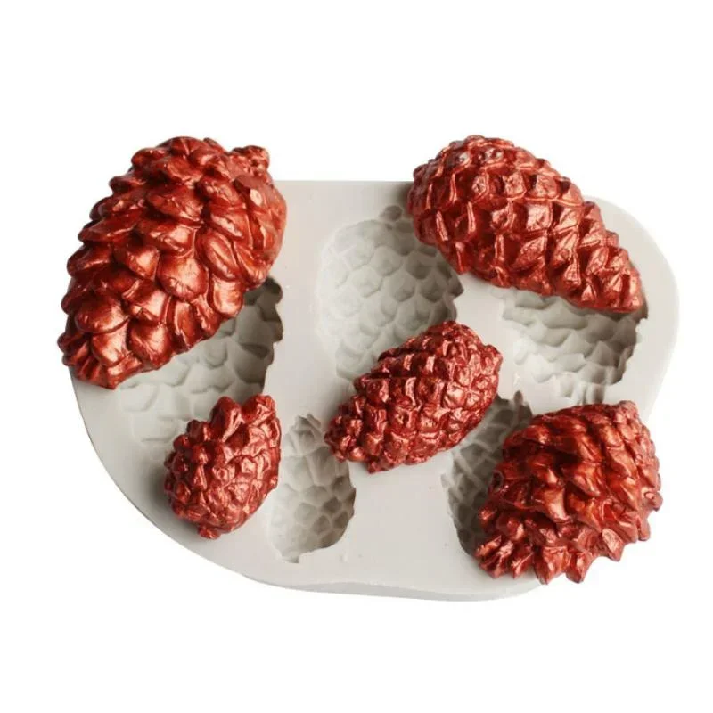 3D Christmas Pine Cones Silicone Mold Kitchen Resin Baking Tool Dessert Chocolate Lace Decoration DIY Cake Pastry Candy Mould