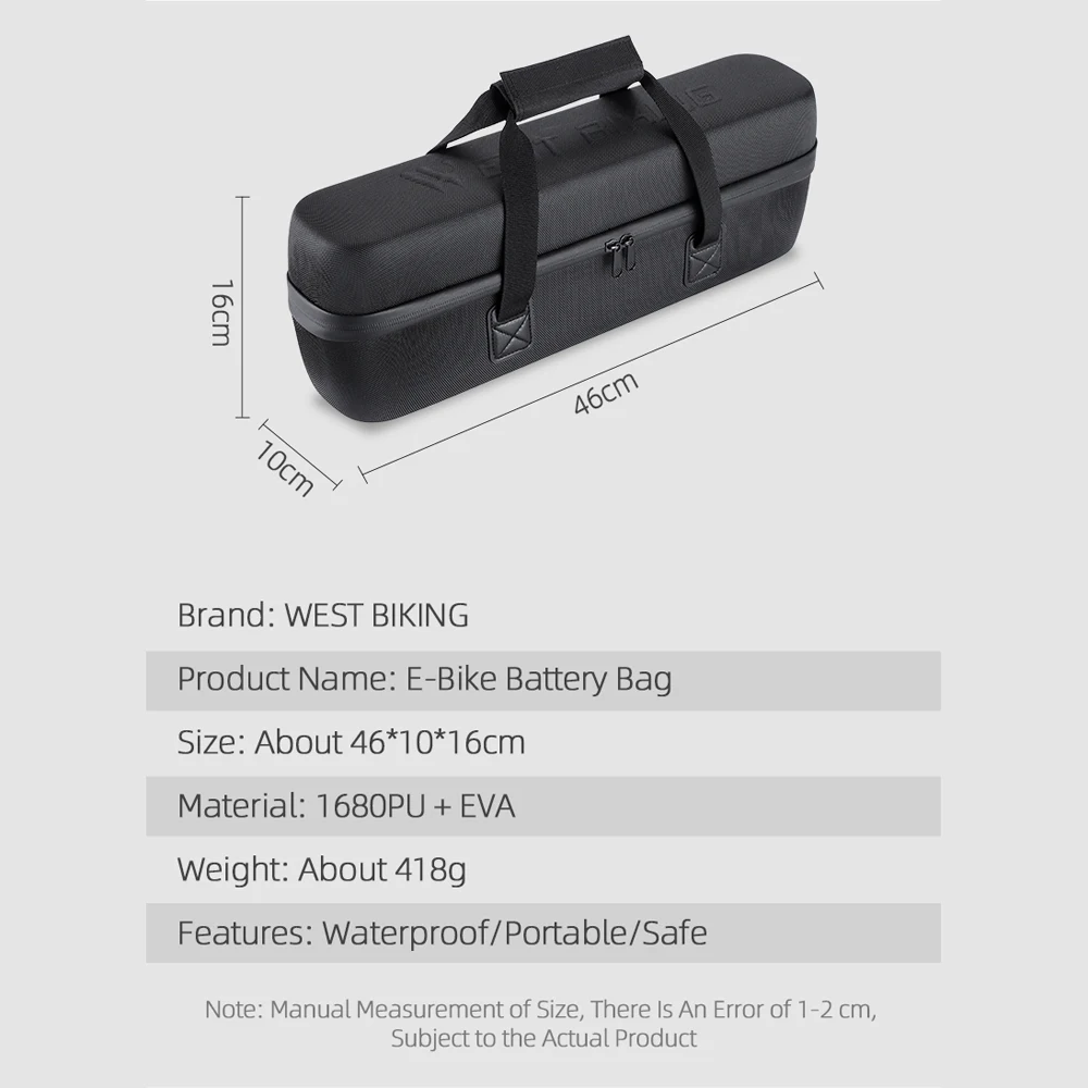 Large Capacity Mountain Bike Battery Storage Bag E-Bike Waterproof Battery Storage Bag Bags for Electric Bicycle Battery